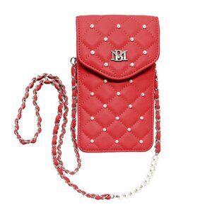 Badgley Mischka Red Pearls Strap Phone Case NWT NIP